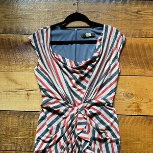 Eva Franco ~ Stripes! In Red White Blue ~ Draped Detail Construction